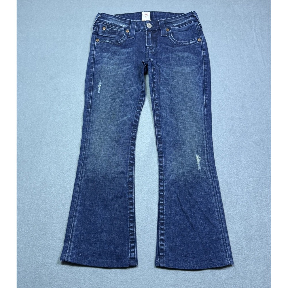 VINTAGE True Religion Bridget 510 Flare Jeans Womens 27x27 Made In USA Hippie
